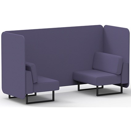 Brixworth 2 Seater Bench Booth, Black Legs, Synergy Fabric, Order Panels And Sofa