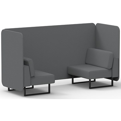 Brixworth 2 Seater Bench Booth, Black Legs, Synergy Fabric, Partner Panels And Sofa