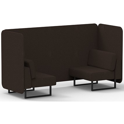 Brixworth 2 Seater Bench Booth, Black Legs, Synergy Fabric, Wed Panels And Sofa