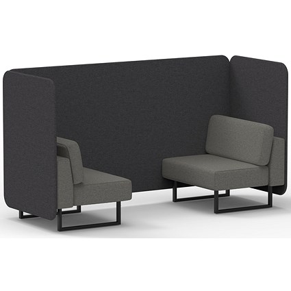 Brixworth 2 Seater Bench Booth, Black Legs, X2 Fabric, Arithmetic Panels And Number Sofa