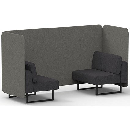 Brixworth 2 Seater Bench Booth, Black Legs, X2 Fabric, Number Panels And Arithmetic Sofa
