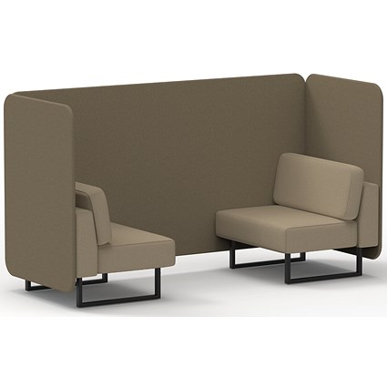 Brixworth 2 Seater Bench Booth, Black Legs, Main Line Flax Fabric, Bank Panels And Upminster Sofa