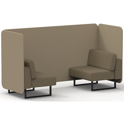 Brixworth 2 Seater Bench Booth, Black Legs, Main Line Flax Fabric, Upminster Panels And Bank Sofa