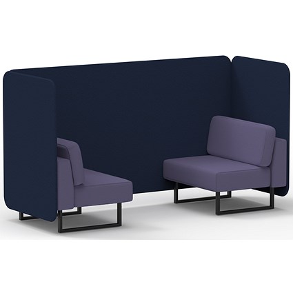 Brixworth 2 Seater Bench Booth, Black Legs, Synergy Fabric, Alike Panels And Order Sofa