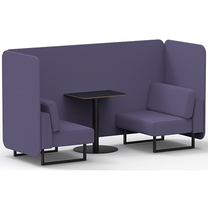 Brixworth 2 Seater Bench Booth With Table, Black Legs, Black Table, Synergy Fabric, Order Panels And Sofa