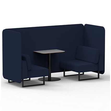 Brixworth 2 Seater Bench Booth With Table, Black Legs, Grey Table With Black Leg, Synergy Fabric, Alike Panels And Sofa