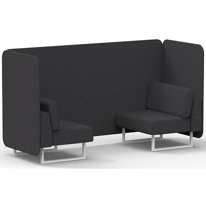 Brixworth 2 Seater Bench Booth, White Legs, X2 Fabric, Arithmetic Panels And Sofa