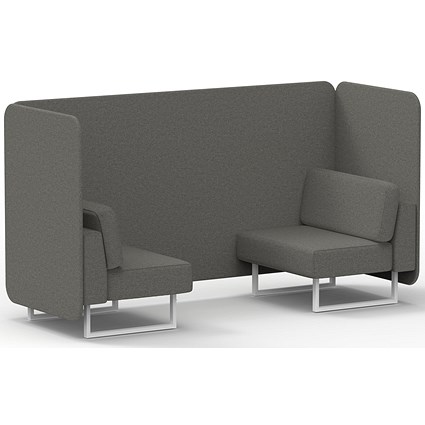 Brixworth 2 Seater Bench Booth, White Legs, X2 Fabric, Number Panels And Sofa