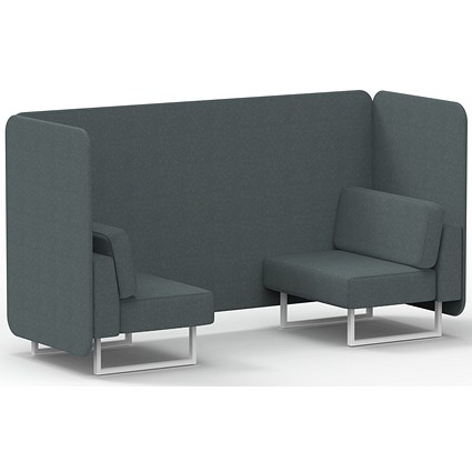 Brixworth 2 Seater Bench Booth, White Legs, Main Line Flax Fabric, Westminster Panels And Sofa