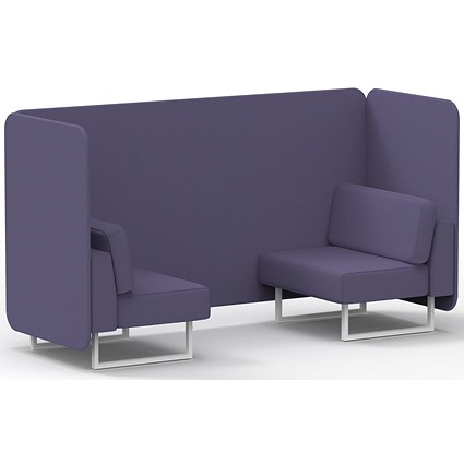 Brixworth 2 Seater Bench Booth, White Legs, Synergy Fabric, Order Panels And Sofa