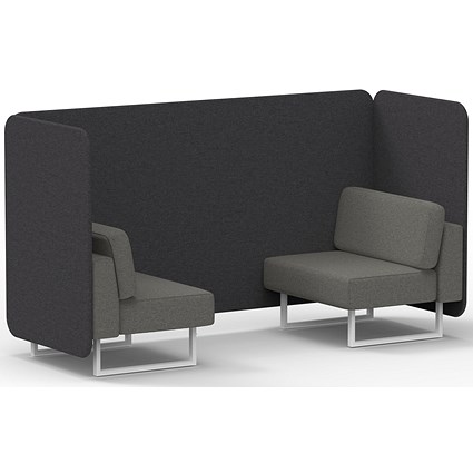 Brixworth 2 Seater Bench Booth, White Legs, X2 Fabric, Arithmetic Panels And Number Sofa