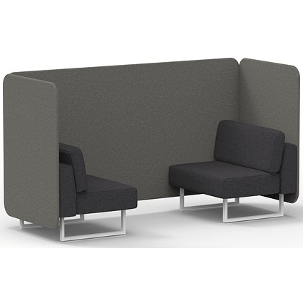 Brixworth 2 Seater Bench Booth, White Legs, X2 Fabric, Number Panels And Arithmetic Sofa