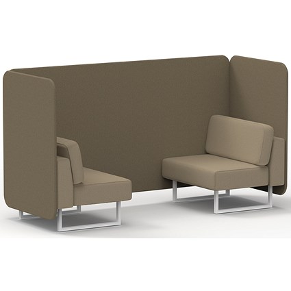 Brixworth 2 Seater Bench Booth, White Legs, Main Line Flax Fabric, Bank Panels And Upminster Sofa