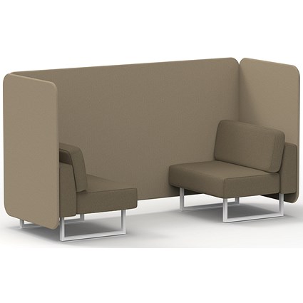 Brixworth 2 Seater Bench Booth, White Legs, Main Line Flax Fabric, Upminster Panels And Bank Sofa