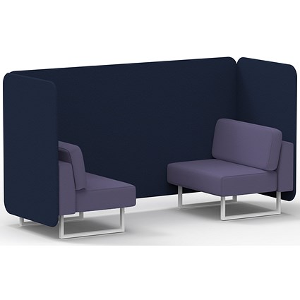 Brixworth 2 Seater Bench Booth, White Legs, Synergy Fabric, Alike Panels And Order Sofa