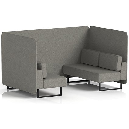 Brixworth 4 Seater Bench Booth, Black Legs, X2 Fabric, Number Panels And Sofa