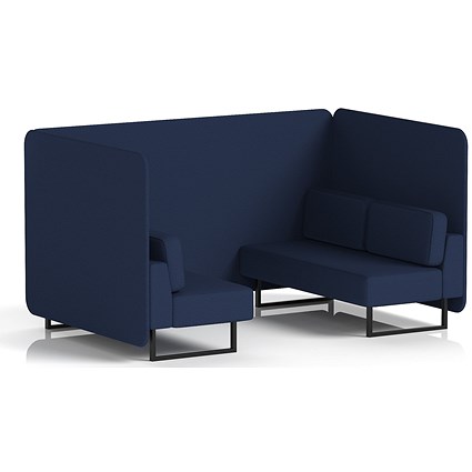 Brixworth 4 Seater Bench Booth, Black Legs, Synergy Fabric, Alike Panels And Sofa