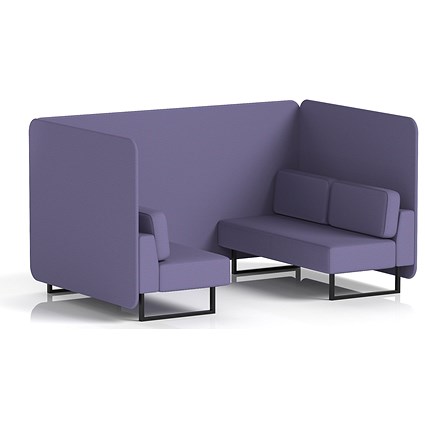 Brixworth 4 Seater Bench Booth, Black Legs, Synergy Fabric, Order Panels And Sofa