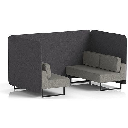 Brixworth 4 Seater Bench Booth, Black Legs, X2 Fabric, Arithmetic Panels And Number Sofa