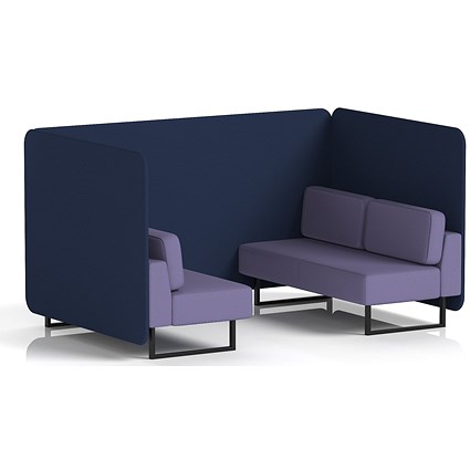 Brixworth 4 Seater Bench Booth, Black Legs, Synergy Fabric, Alike Panels And Order Sofa