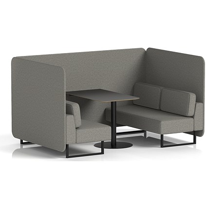 Brixworth 4 Seater Bench Booth With Table, Black Legs, Black Table, X2 Fabric, Number Panels And Sofa