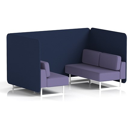 Brixworth 4 Seater Bench Booth, White Legs, Synergy Fabric, Alike Panels And Order Sofa