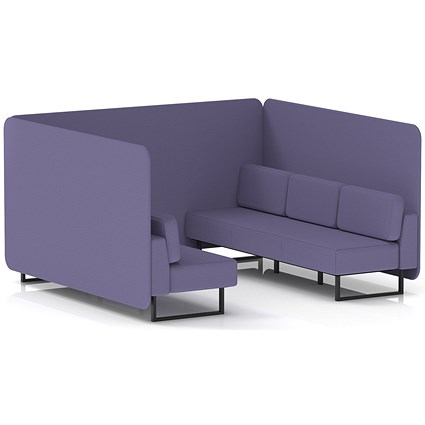 Brixworth 6 Seater Bench Booth, Black Legs, Synergy Fabric, Order Panels And Sofa
