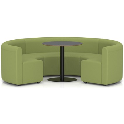 Mawsley Modular Seating Set Circular Sofa, Low Back, With Black Table, Era - Endurance