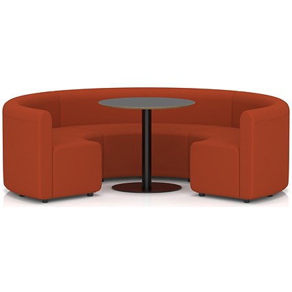 Mawsley Modular Seating Set Circular Sofa, Low Back, With Black Table, Era - Experience