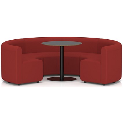 Mawsley Modular Seating Set Circular Sofa, Low Back, With Black Table, Era - Extent