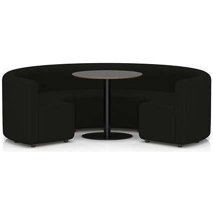 Mawsley Modular Seating Set Circular Sofa, Low Back, With Black Table, Era - Forward