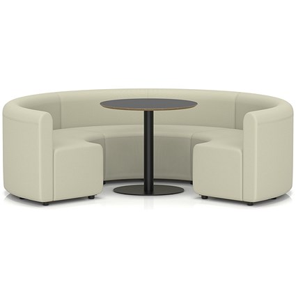 Mawsley Modular Seating Set Circular Sofa, Low Back, With Black Table, Era - Futurist