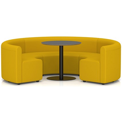 Mawsley Modular Seating Set Circular Sofa, Low Back, With Black Table, Era - Occasion