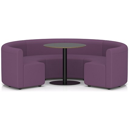 Mawsley Modular Seating Set Circular Sofa, Low Back, With Black Table, Era - Prime
