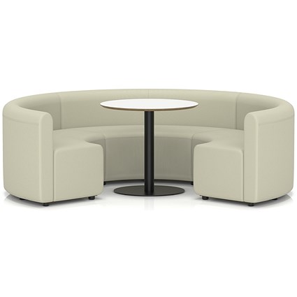 Mawsley Modular Seating Set Circular Sofa, Low Back, With White Table, Era - Futurist
