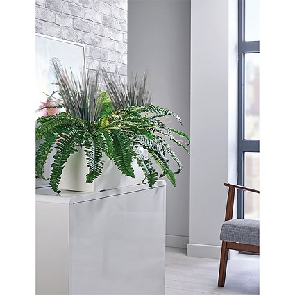 Boston Fern and Savannah Grass Matte Lava Trough LLRBFS550/RDYLV