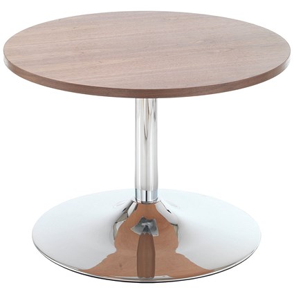 5 Star Sosta Low Round Bistro Table 600x420mm Walnut/Chrome