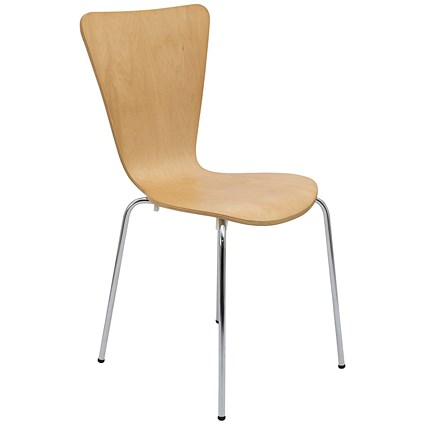 5 Star Recess Heavy Duty Chair Beech Pack of 4