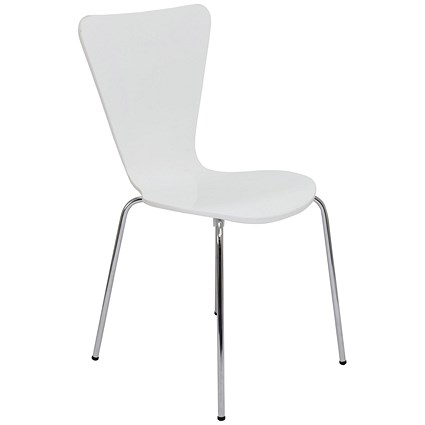 5 Star Recess Heavy Duty Chair White