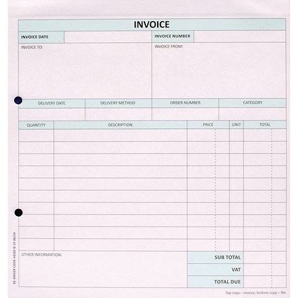 Custom Forms 2-Part Invoice White/Pink (Pack of 50)