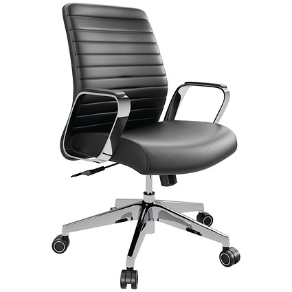 Slate Executive Chair with Fixed Arms Black/Chrome CH8111BKND