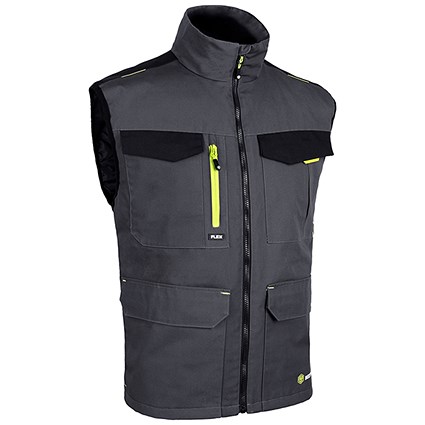 Beeswift Flex Workwear Two-Tone Gilet, Grey & Black, Large