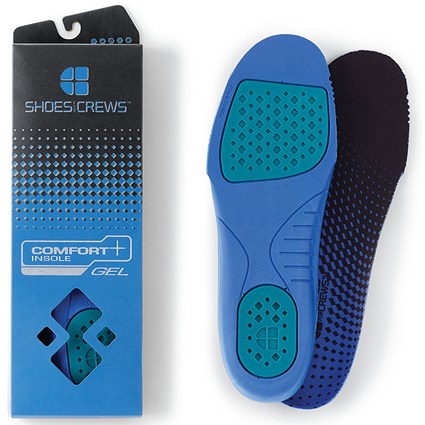 Shoes For Crews Comfort Insoles with Gel Pads, Blue, Size 4 Shoes For Crews Comfort Insoles with Gel Pads, Blue, Size 4