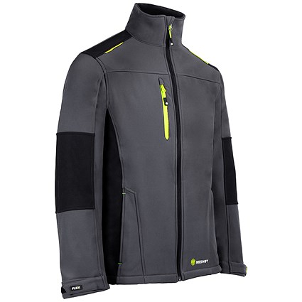 Flex Softshell Two-Tone Jacket, Grey & Black, 3XL Flex Softshell Two-Tone Jacket, Grey & Black, 3XL