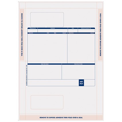 Sage Compatible Payslip Mailer, Self-Seal, Pack of 500