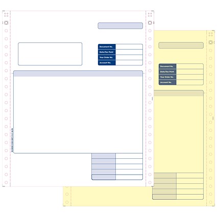 Sage Compatible 2 Part Invoice NCR Paper, Tinted Copies, Pack of 1000