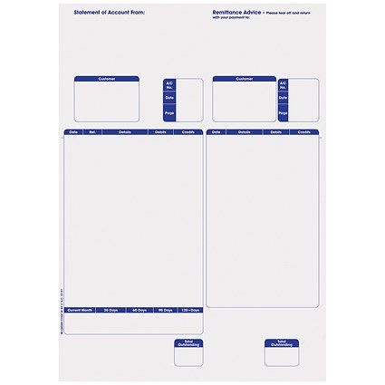 Sage Compatible A4 Statement Advice, Laser or Inkjet, Pack of 500