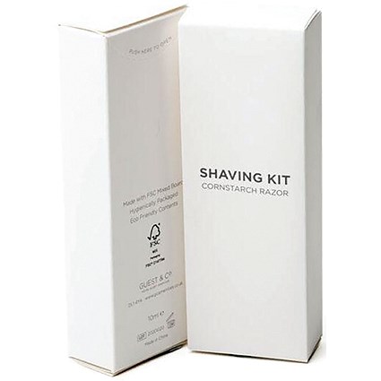 White Boxed Eco Cornstarch Shaving Kit, Pack of 250