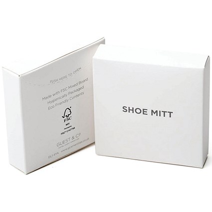 White Boxed Eco White Cotton Shoe Mitt, 180x140mm, Pack of 250