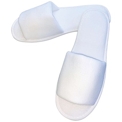 Economy Poly Velour Slipper in Paper Bags, Open Toe, 30cm, Dot Sole, Pack of 100